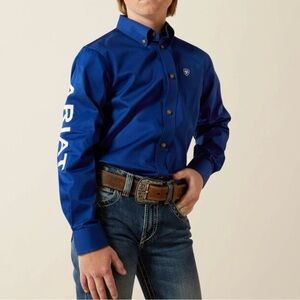 Ariat Team Logo Twill Classic Fit Button Up Shirt Boys XL